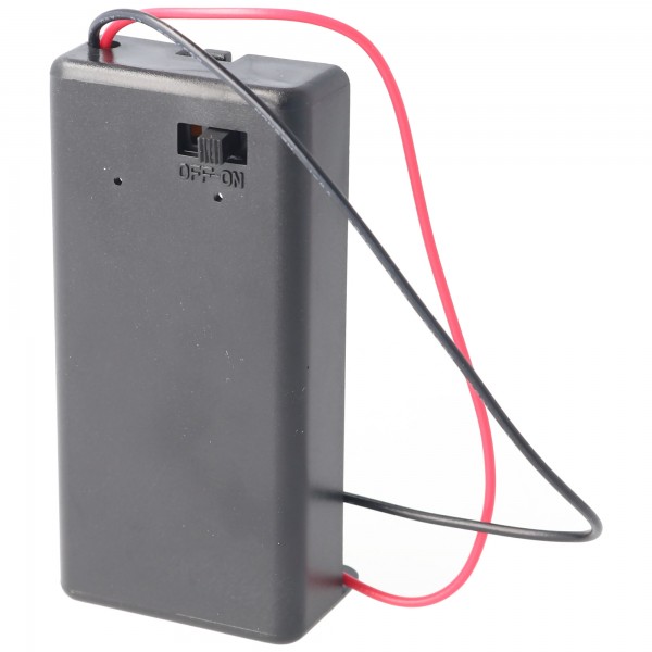 AccuCell Batteriehalter für 1x 9Volt Block mit Ein- und Aus-Schalter