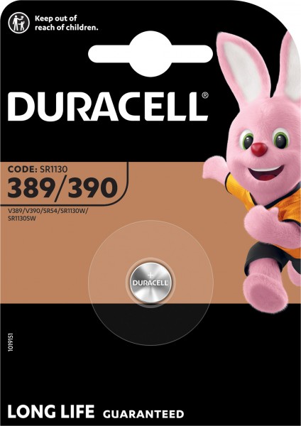 Duracell Batterie Silver Oxide, Knopfzelle, 389/390, SR54, 1.5V Watch, Retail Blister (1-Pack)