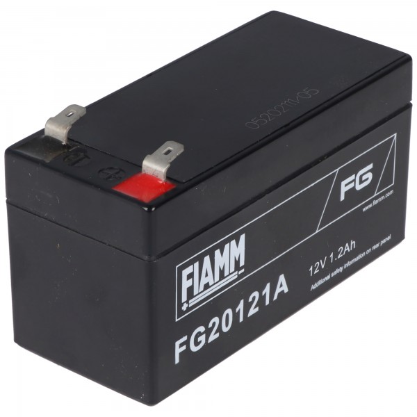 Fiamm FG20121A 12V 1,2Ah Abmessungen 97,0 x 42 x 59,0 mm, 4,8mm Faston Steckkontakte