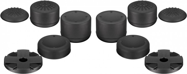 Goobay 10er Set PS5-Controller-Schutzkappen - für PlayStation 5 DualSense™ Controller, 8x Daumengriffe, 2x Kreuztastenkappen, 1x doppelseitiges Klebeband