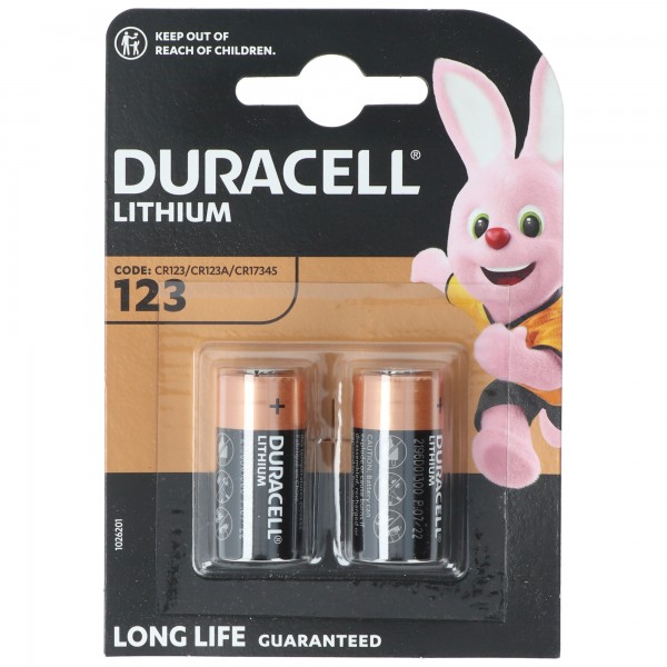 Duracell Photobatterie CR123A Ultra Lithium 3 Volt mit 1400mAh im 2er Blister
