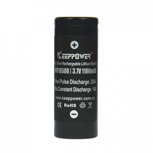 Keeppower IMR18500 - 1100mAh, 3,7V (10A) Li-Ion-Akku