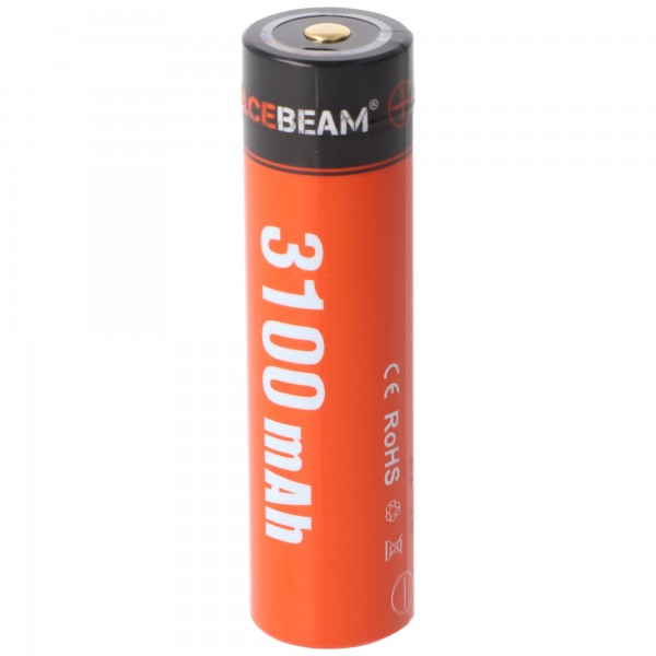 AceBeam 18650 Li-Ion Akku, ARC18650H-310A, 3,7V, 3100mAh, mit Micro-USB-Ladeanschluss