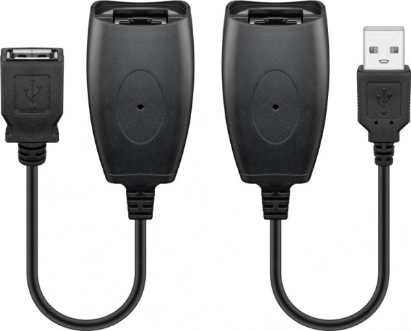 Goobay USB 2.0 Hi-Speed Verlängerungskabel, Schwarz - USB 2.0-Stecker (Typ A) > USB 2.0-Buchse (Typ A)