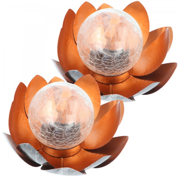 Bezauberndes Solar Lotusblüten Duett, Lotusblume Solar LED Gartenlicht Deko