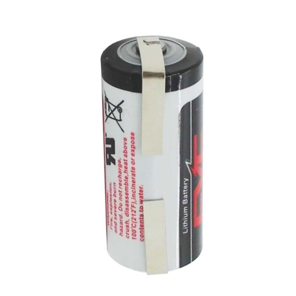 Lithium 3,6V Batterie ER 14335, 2/3 AA ER14335 Standard Batterie mit Lötfahne U-Form zum Selbstumbau, Selbsteinbau