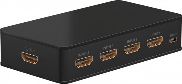Goobay HDMI™-Umschaltbox 4 auf 1 (4K @ 60 Hz) - zum Umschalten zwischen 4x HDMI™-Geräten angeschlossen an 1x HDMI™-Display