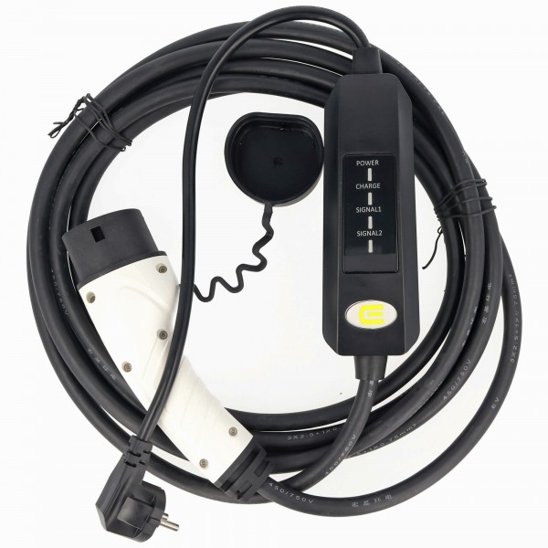 Ladekabel für Elektroautos mit SchuKo-Stecker auf Typ 2 Mode2 230V 13A  1-Phasen Ladetechnologie mit max. 3kW nur 1,79KG, für Elektroauto, Ladegeräte