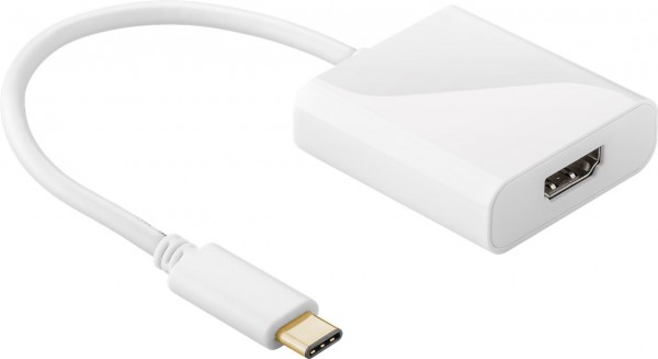 USB-C-Adapter HDMI, weiß USB-C-Stecker > HDMI-Buchse (Typ A)
