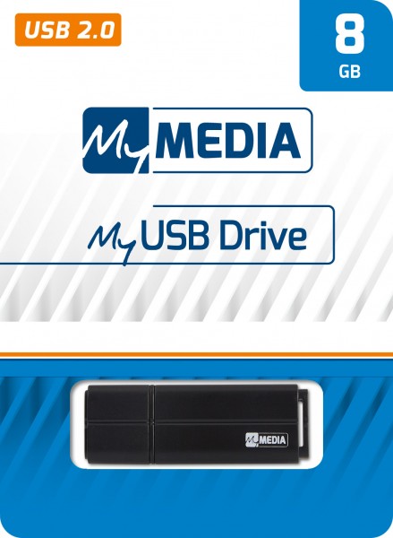 Mymedia USB 2.0 Stick 8GB, schwarz Retail-Blister