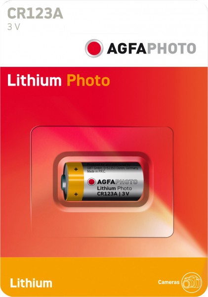 Agfaphoto Batterie Lithium, CR123A, 3V Extreme Photo, Retail Blister (1-Pack)