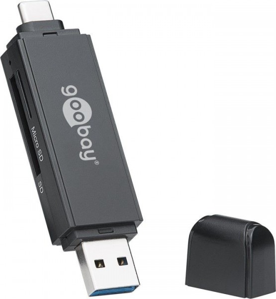 2in1 Kartenlesegerät USB 3.0 - USB-C™ - liest SDXC, SDHC, microSD, SD Speicherkarten