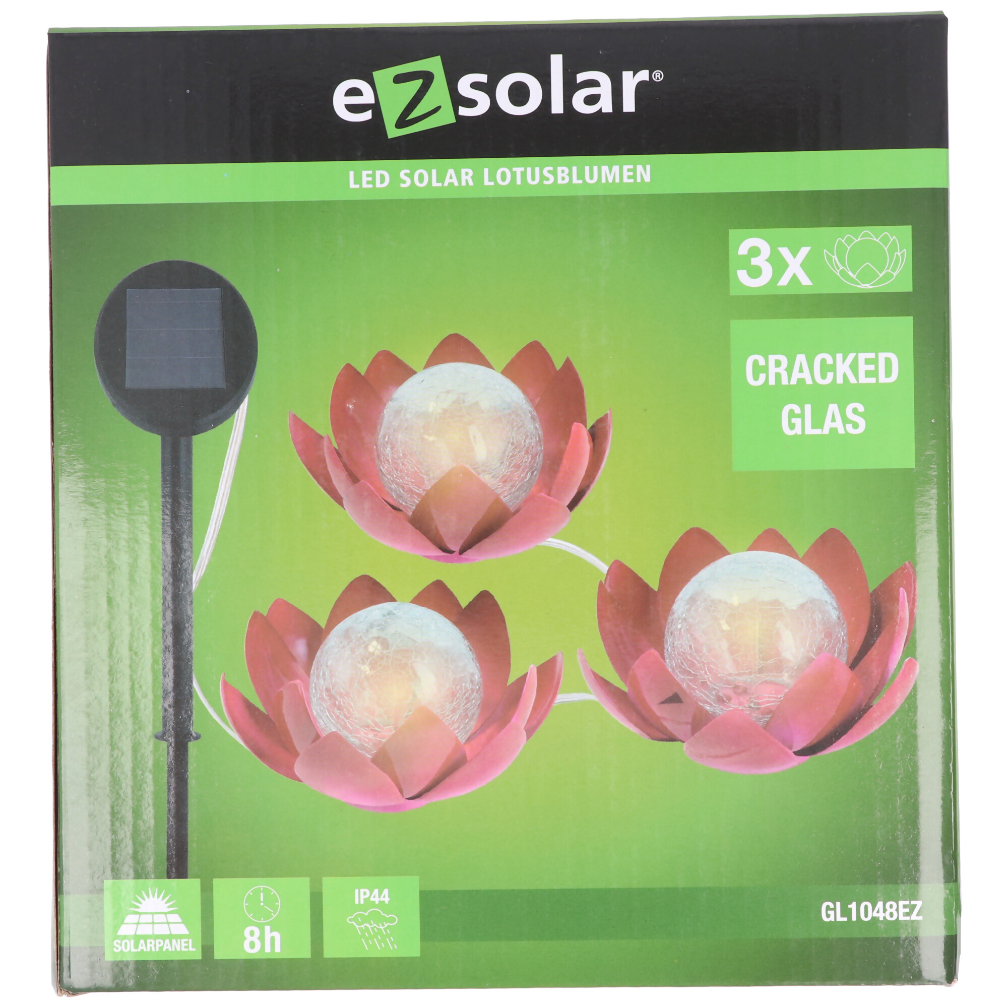 LED Solar Gartenstecker-Lotusblumen, 3er-Set, LED Garten Leuchten, LEDs, Taschenlampen, Lichttechnik