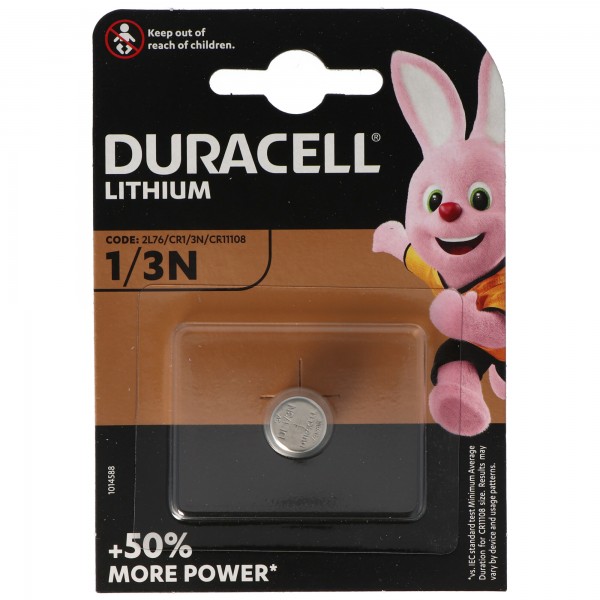 Duracell DL1/3N Photo Lithium Batterie CR1/3N, 2L76, CR-1/3 N, CR11108, DL1/3N