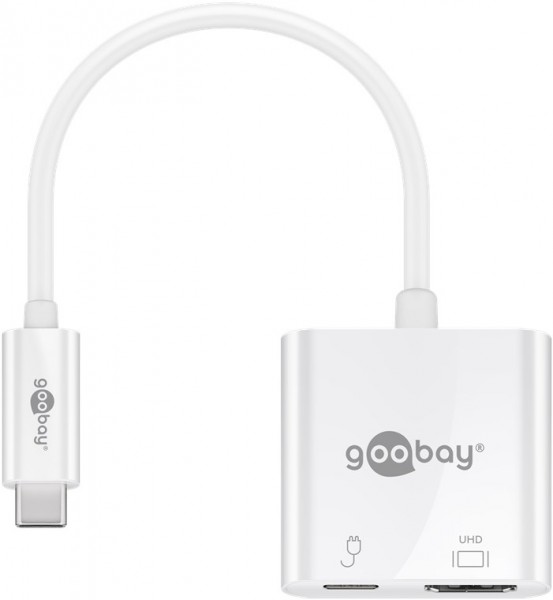 Goobay USB-C™-Adapter HDMI 4k60Hz, PD, weiß - erweitert ein USB-C™ Gerät um einen HDMI™Anschluss