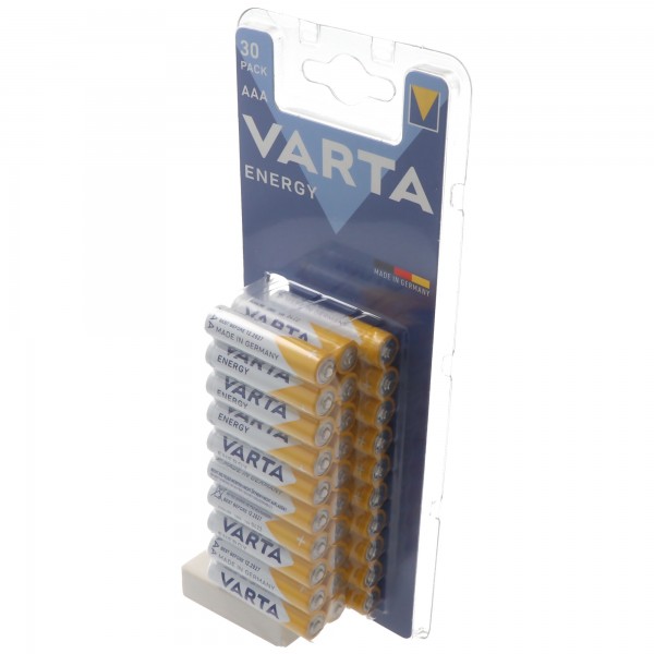 Varta Energy Batterie Alkaline, Micro, AAA, LR03, 1.5V 30er Pack