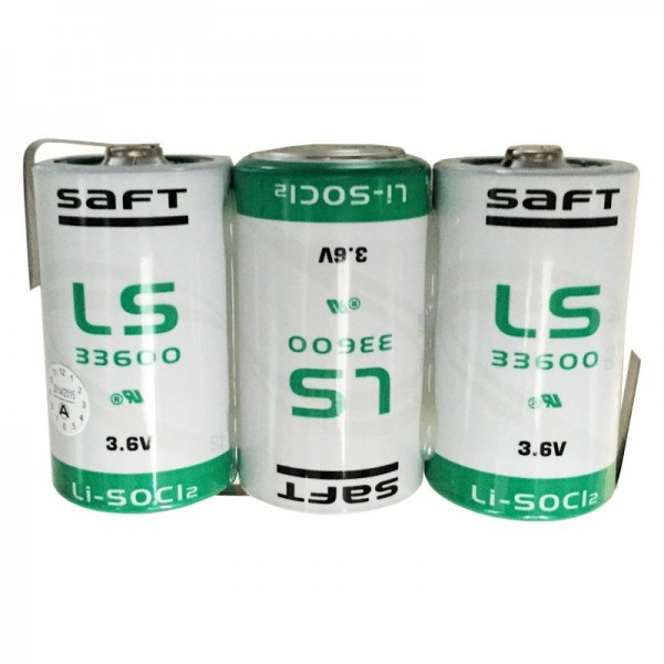 SAFT 3 x LS33600 Lithium Batteriepack 10,8 Volt Primary 17000mAh