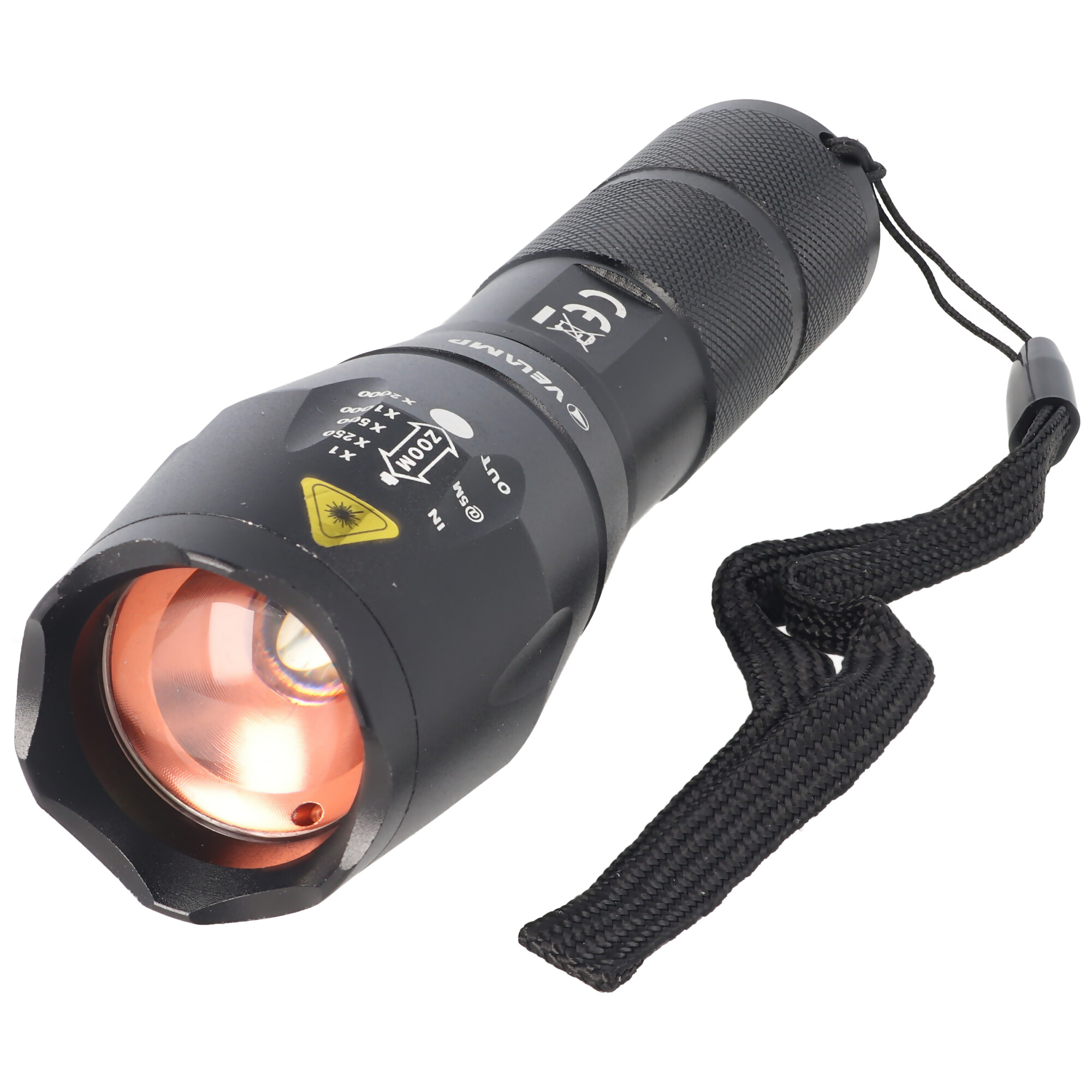 LED Taschenlampe mit Zoom Fokus Funktion inkl Akku max 10W max 350 Lumen mit Koffer und 