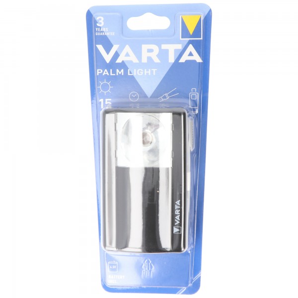 Varta LED Taschenlampe Palm Light, 15lm, inkl. 1x Batterie Zink-Kohle 3R12, Retail Blister
