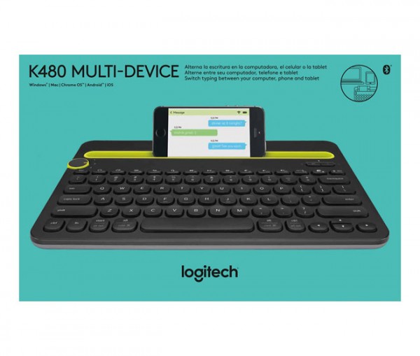 Logitech Tastatur K480, Wireless, Bluetooth, schwarz Multi-Device, DE, Retail