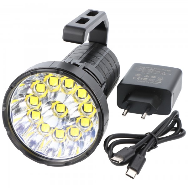 Imalent MS12 Mini C LED-Taschenlampe mit 65.000 Lumen, 1.036 Meter Leuchtweite, kaltweiß, drei Lüfter, mit Haltegriff