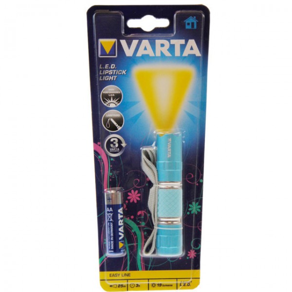 Varta LED Lipstick Light elegante und handliche LED Taschenlampe farblich sortiert, pink oder türkis