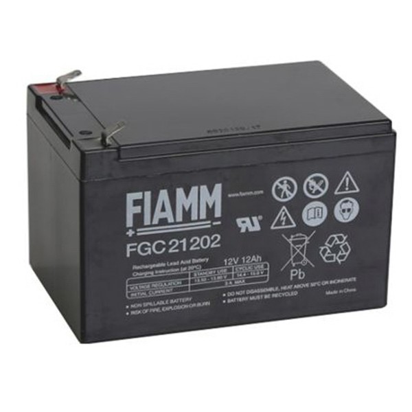 Fiamm FGC21202 Akku 12Ah zyklenfähig mit Faston 6,3mm Steckkontakten