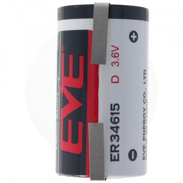 EVE ER34615 D S EVE Herst.Nr: ER34615DSEVE 3,6 Volt 19000mAh mit Lötfahnen in U-Form