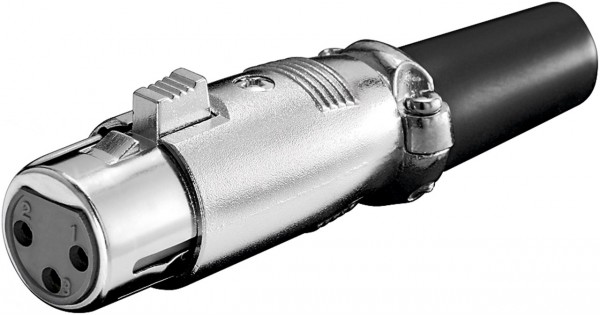 Goobay Mikrofonkupplung, XLR-Buchse (3-Pin) - mit Verriegelung und geschraubter Zugentlastung