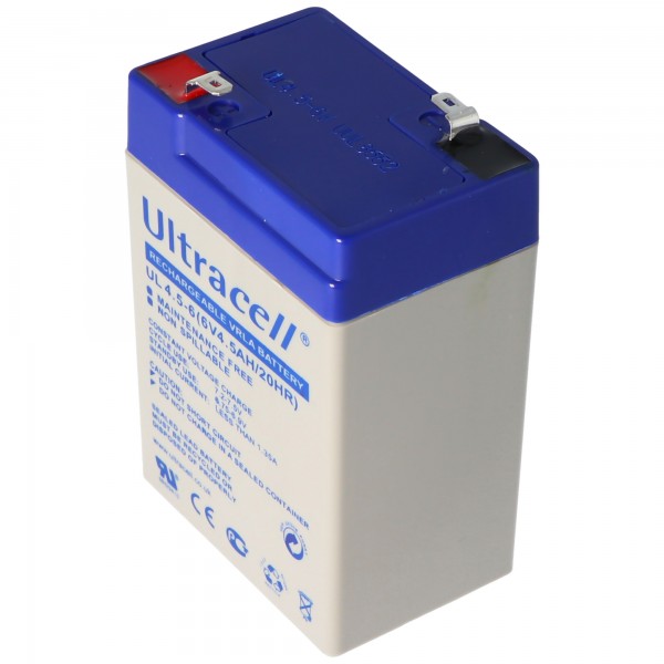 Ultracell UL 4.5-6 Blei Akku mit Faston 4,8mm Kontakten
