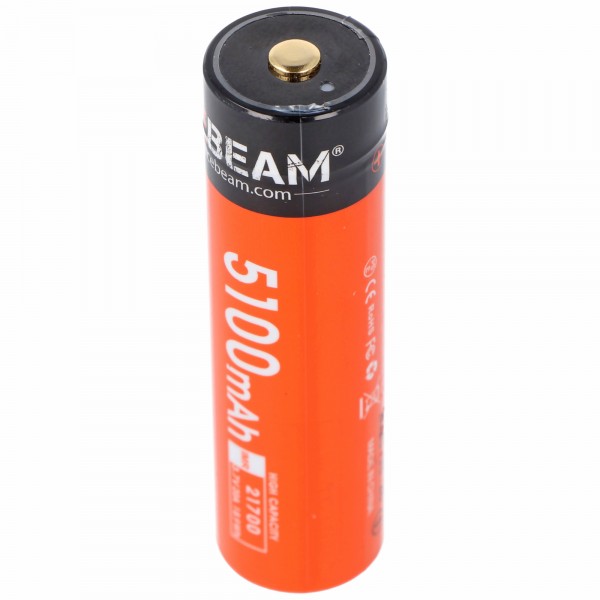 AceBeam 21700 Li-ion Akku mit starken 5100mAh USB-C max. Entladestrom 20A, 77,8 x 21,37mm