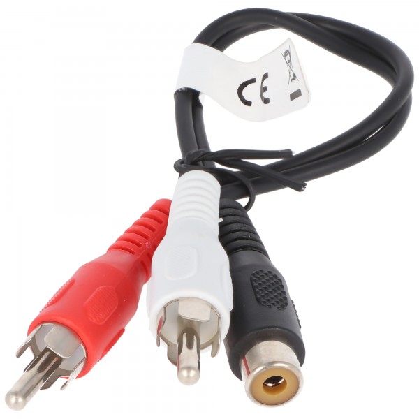Audio-Video-Kabel 0,2 m 1 x Cinch-Kupplung > 2 x Cinch-Stecker