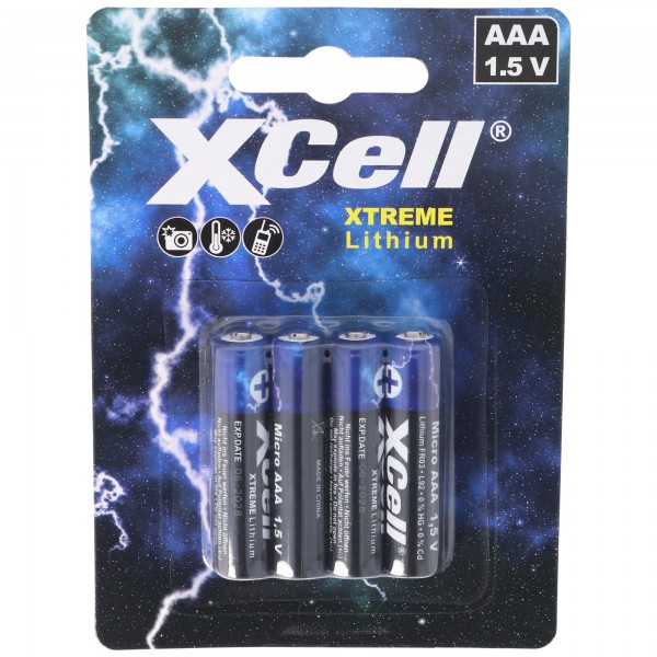 AAA, Micro Lithium Batterie, XTREME Lithium Batterie FR03, L92 1,5V 4er Blister