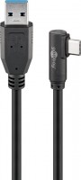 Goobay USB-C™ auf USB A 3.0 Kabel 90°, schwarz - USB 3.0-Stecker (Typ A) > USB-C™-Stecker