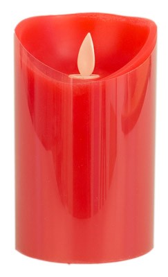 Ampercell LED-Echtwachskerze rot 12,5 cm - mit flackerndem Licht