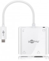 Goobay USB-C™ Multiport-Adapter HDMI™+VGA+PD 100 W - erweitert ein USB-C™-Gerät um einen HDMI™- , einen 3.5 mm Audio- und einen VGA-Anschluss