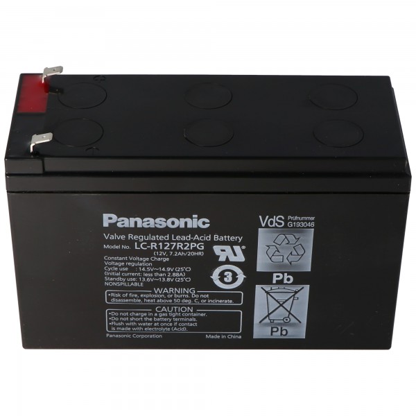 Panasonic LC-R127R2PG PB Blei Akku 12 Volt 7,2Ah VDS G193046 4,8mm
