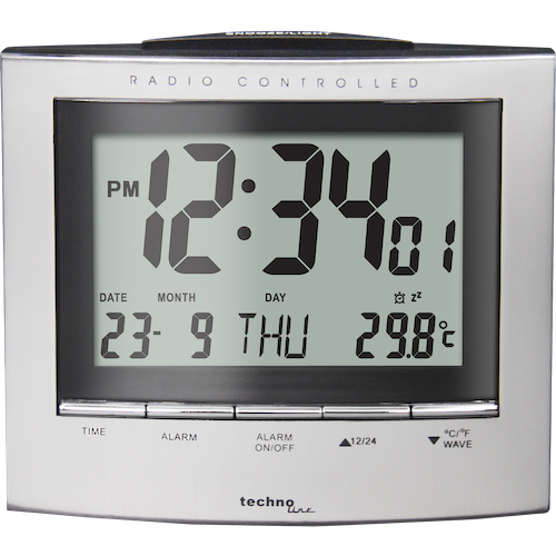 Digital Funkterminuhr Funkuhr Funkwecker Alarm Datum Temperatur Licht Batterie 