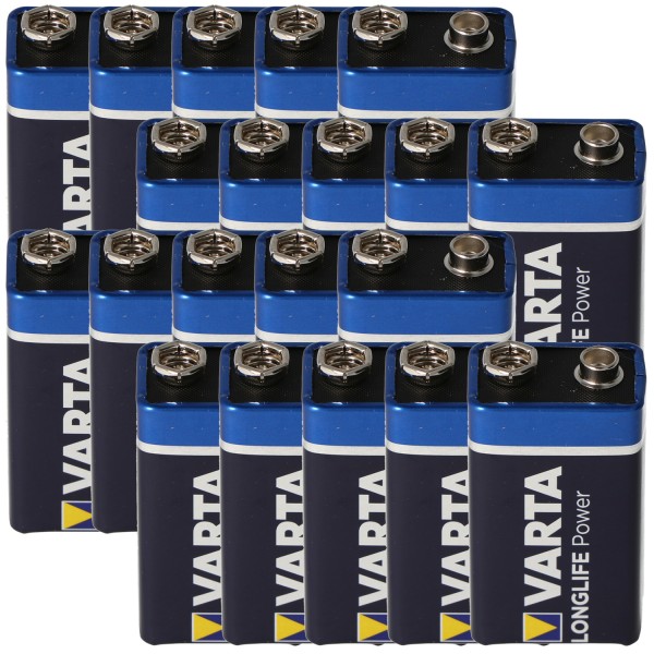 Varta Longlife Power (ehem. High Energy) 9V E-Block 4922 Batterie 20er Box in Folie