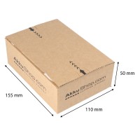 AkkuShop Qwikbox mit Selbstklebeverschluß und Aufreißfaden, verschiedene Größen, 1 Stück XS - 155 x 110 x 50mm