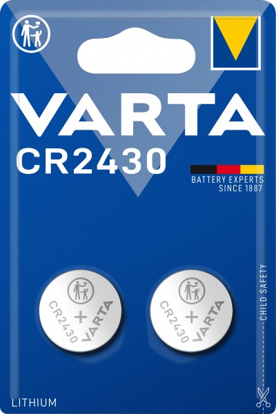 Varta Batterie Lithium, Knopfzelle, CR2430, 3V Electronics, Retail Blister (2-Pack)