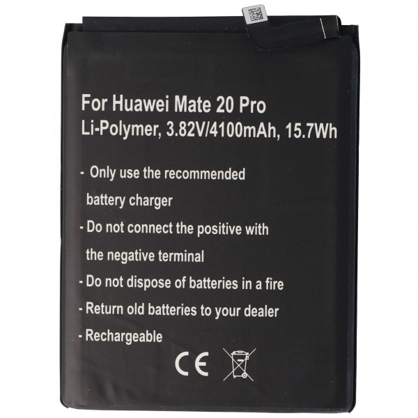 Akku passend für Huawei Mate 20 Pro, Huawei P30 Pro Li-Polymer, 3,82V, 4100mAh, 15,7Wh, built-in, ohne Werkzeug