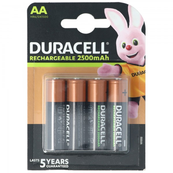 Duracell PreCharged Mignon Akku NiMH 1,2V mit max. 2500mAh in 4er Blisterverpackung 5000394057043