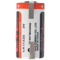 EVE CR17335 3V Lithium Batterie mit Lötfahnen oder Lötpaddel auswählbar mit Lötfahne in U-Form