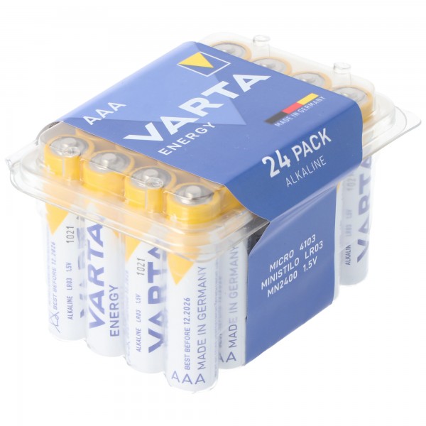 24er Sparpack Varta Energy 4103 Micro inklusive Aufbewahrungsbox