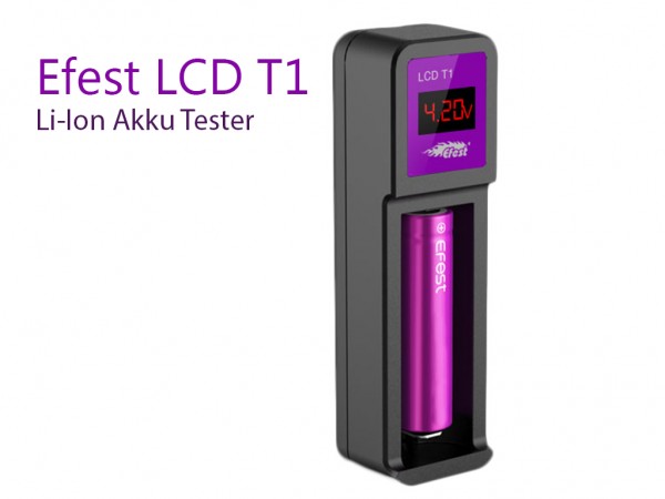 Efest LUC T1 Tester: Li-Ion-Akkutester mit LCD-Display, Messbereich von 0,00V bis 4,50V