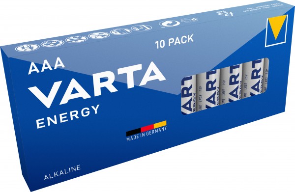 Varta Energy Batterie Alkaline, Micro, AAA, LR03, 1.5V 10er Pack