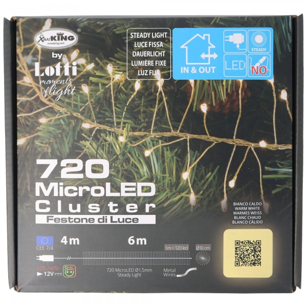 Micro LED-Lichterkette 'Cluster' 720 flg. warmweiß 55315